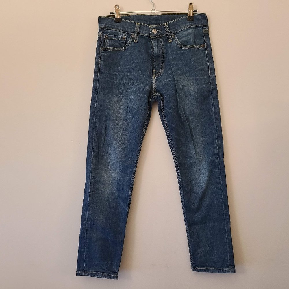 Levis Men’s Denim Jeans 502 28X30 Tapered Fit Stretch Dark Wash